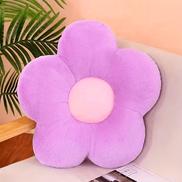 1pc Purple Flower Shaped Pillow, Cute And Comfortable Floor Pillow And Cushion, For Sofa, Couch, Bedroom Decor Christmas Halloween Gift