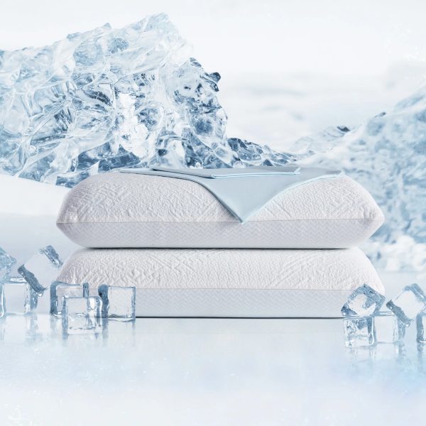 Cooling Memory Foam Pillow, Standard Size Sleep Pillow with Two-Sided Pillow, Soft And Comfortable Bed Pillow, Cool Hotel Pillow For Back Sleeper & Side Sleeper Pillow, Removable, Machine Washable Pillow Cover, Set of 2, 26