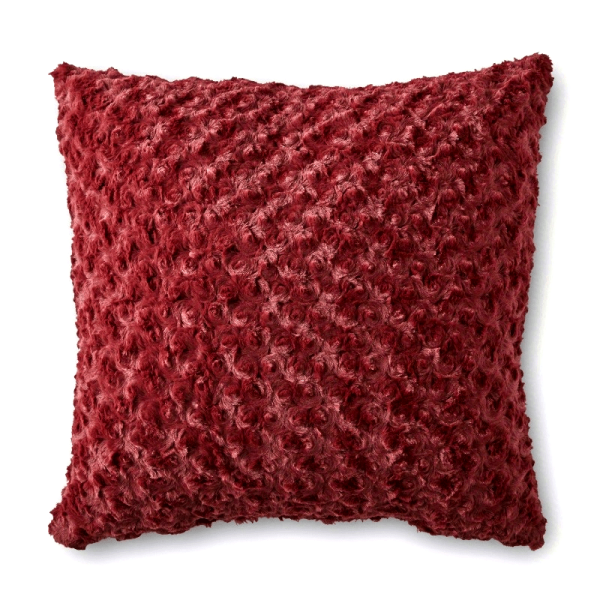 Rosette Plush Decorative Square Throw Pillow, 22