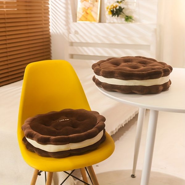 Scandinavian-Inspired Luxury Minimalist Cookie-Shaped Throw Pillow - Thick, Washable Dining Chair & Bay Window Floor Cushion