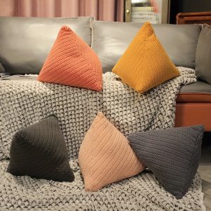 1pc Creative Cute &soft Plush Triangle Pillow Creative Plush Chair Cushion Sleeping Seat Cushion For Relax Home Decoration Bedroom Seat Pillow Sofa Room Bedroom Decor